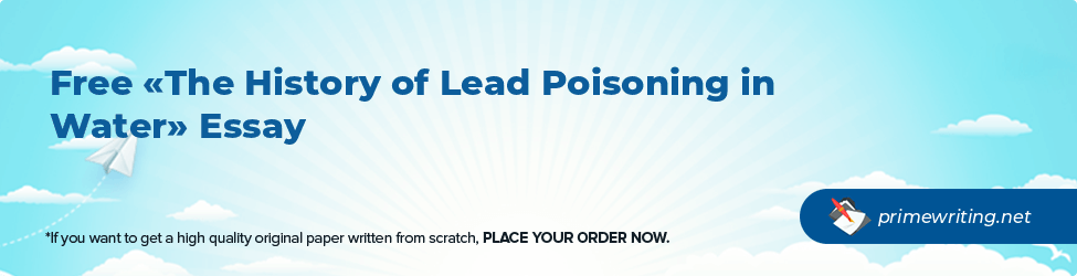 The History of Lead Poisoning in Water